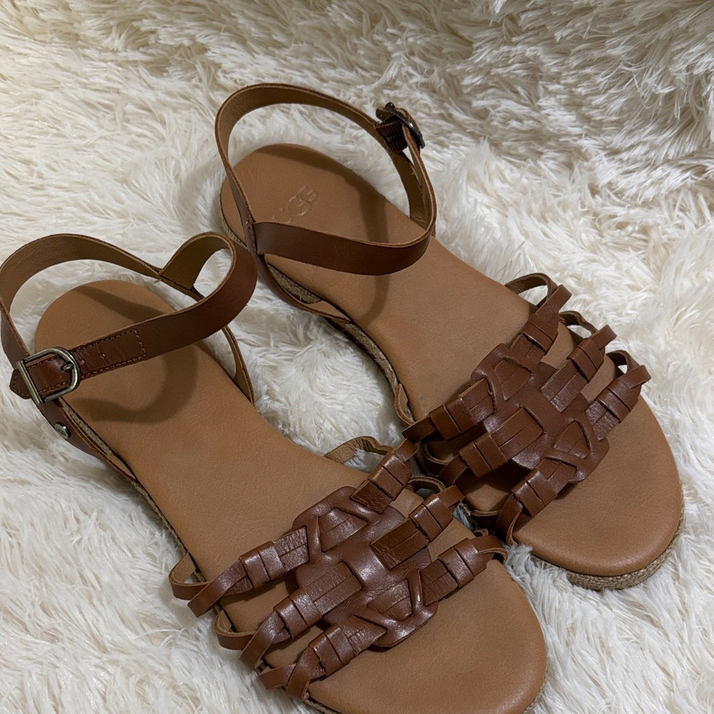 UGG Tan Leather Sandals